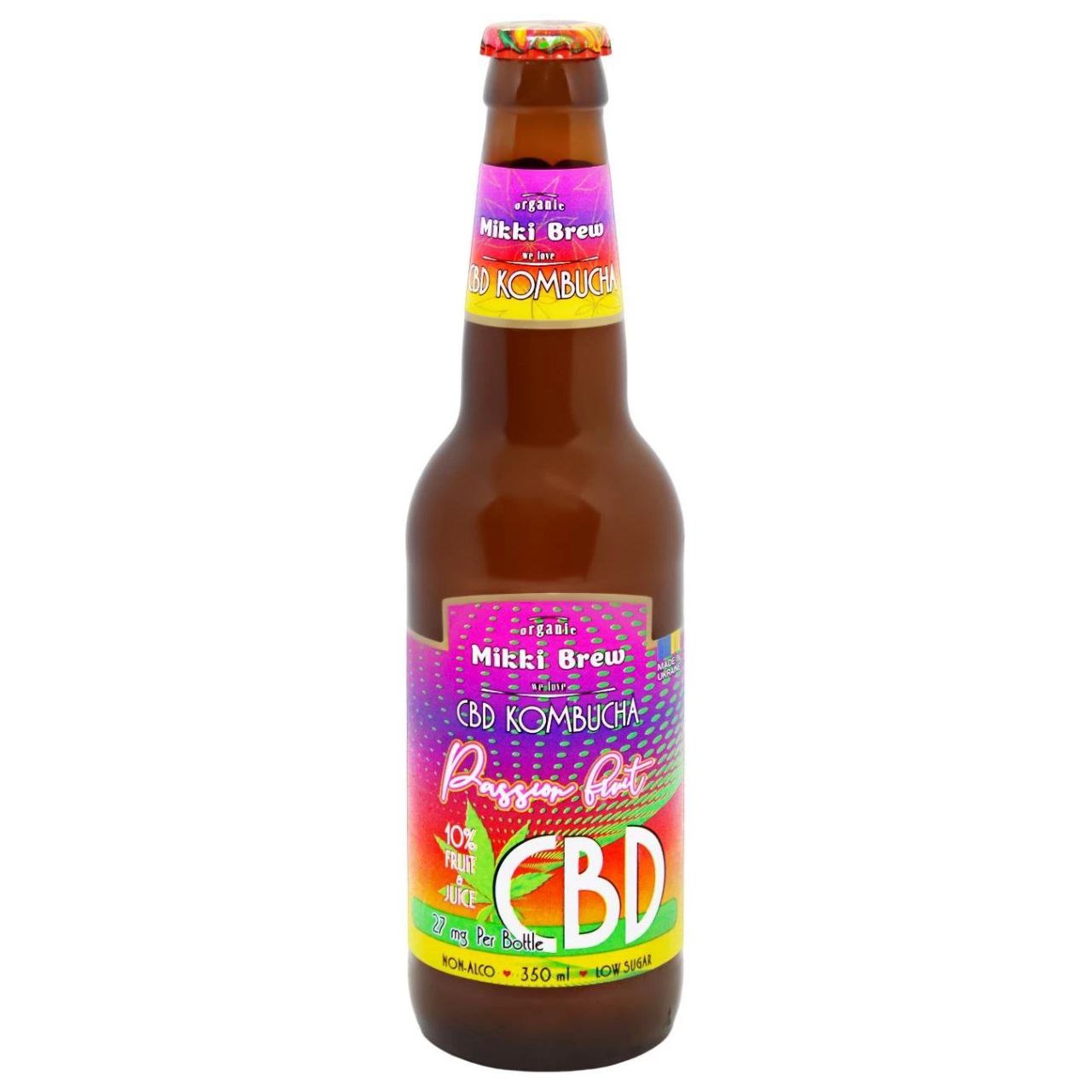 Напій б/а с/газ.Mikki Brew CBD Kombucha Passion Fruit 0.35л скло